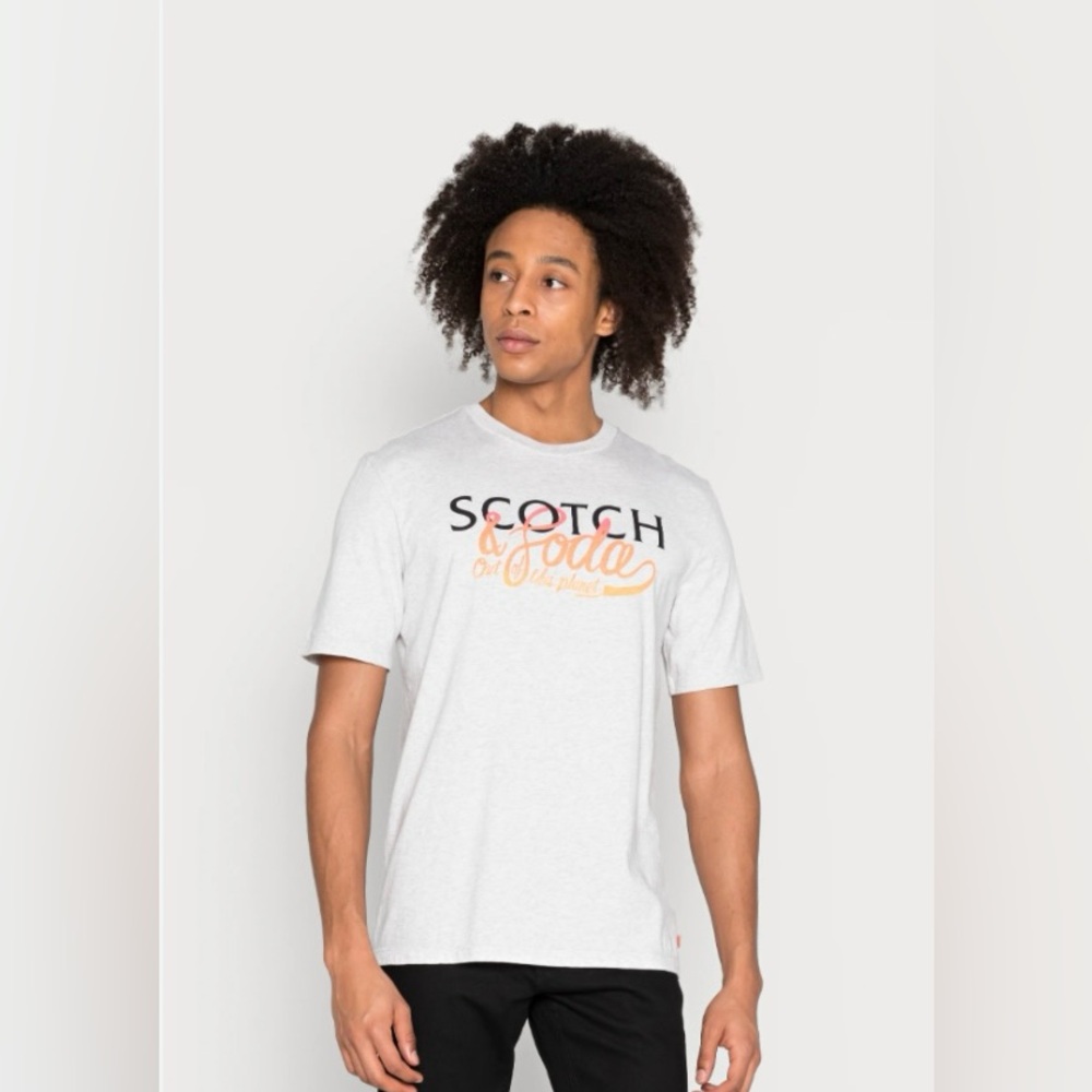 SCOTCH‎ & SODA Grey Logo “Out Of This World” Regular Fit T-Shirt size XL unisex